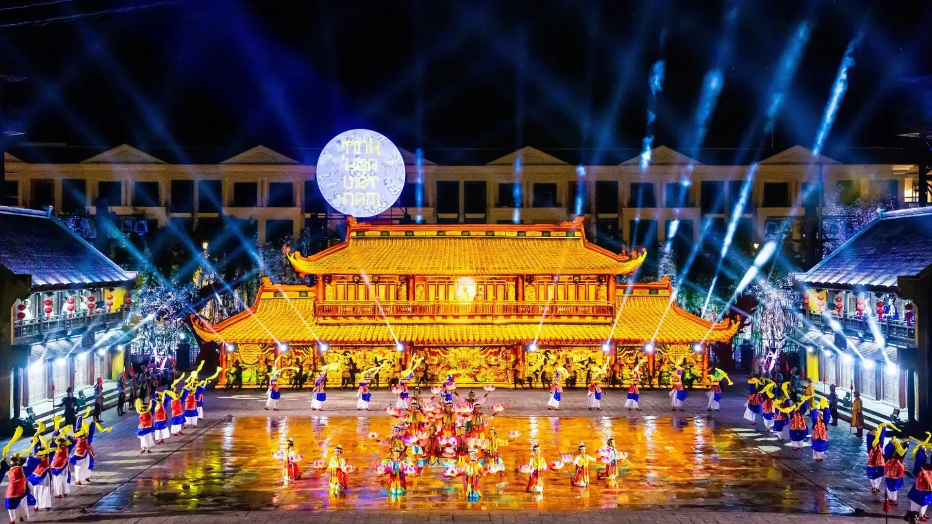 toàn cảnh Grand World Phú Quốc lung linh về đêm với ánh đèn rực rỡ
