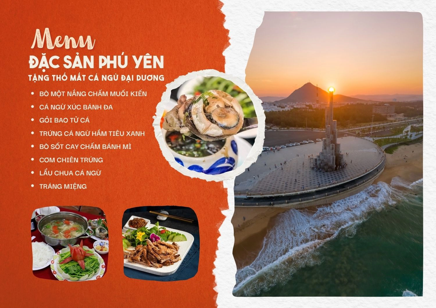 thuc don menu tour phu yen mat ca ngu dai duong